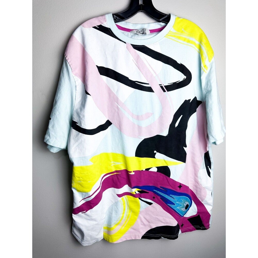 Original Fables All Around the Atmosphere Abstract Crewneck T Shirt Mens 3XL